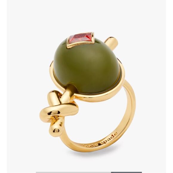Kate Spade NEW size 7 ring - Martini Olive - shaken or stirred - Picture 6 of 8